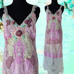 Timeless Beauty Heirloom Lace Maxi Dress - Repurposed Vintage Romantic Gown